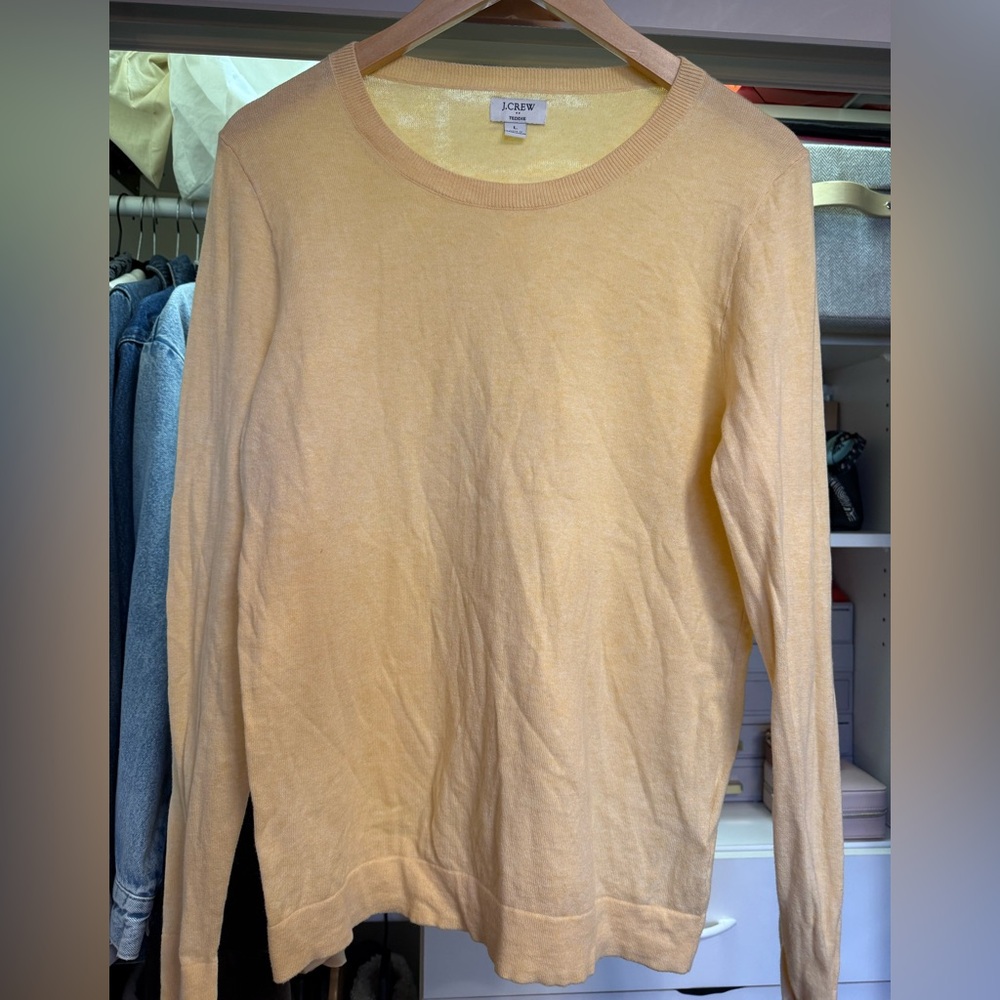 J. Crew Women's Light Yellow Crewneck Sweater